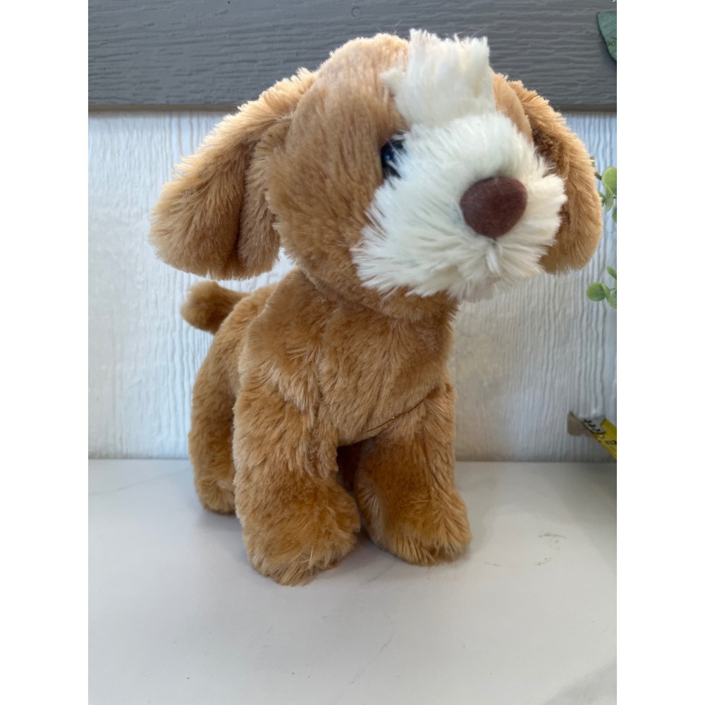 Sound And Light Animatronics‎ Plush Dog Brown Blue Eyes Stuffed Animal Toy